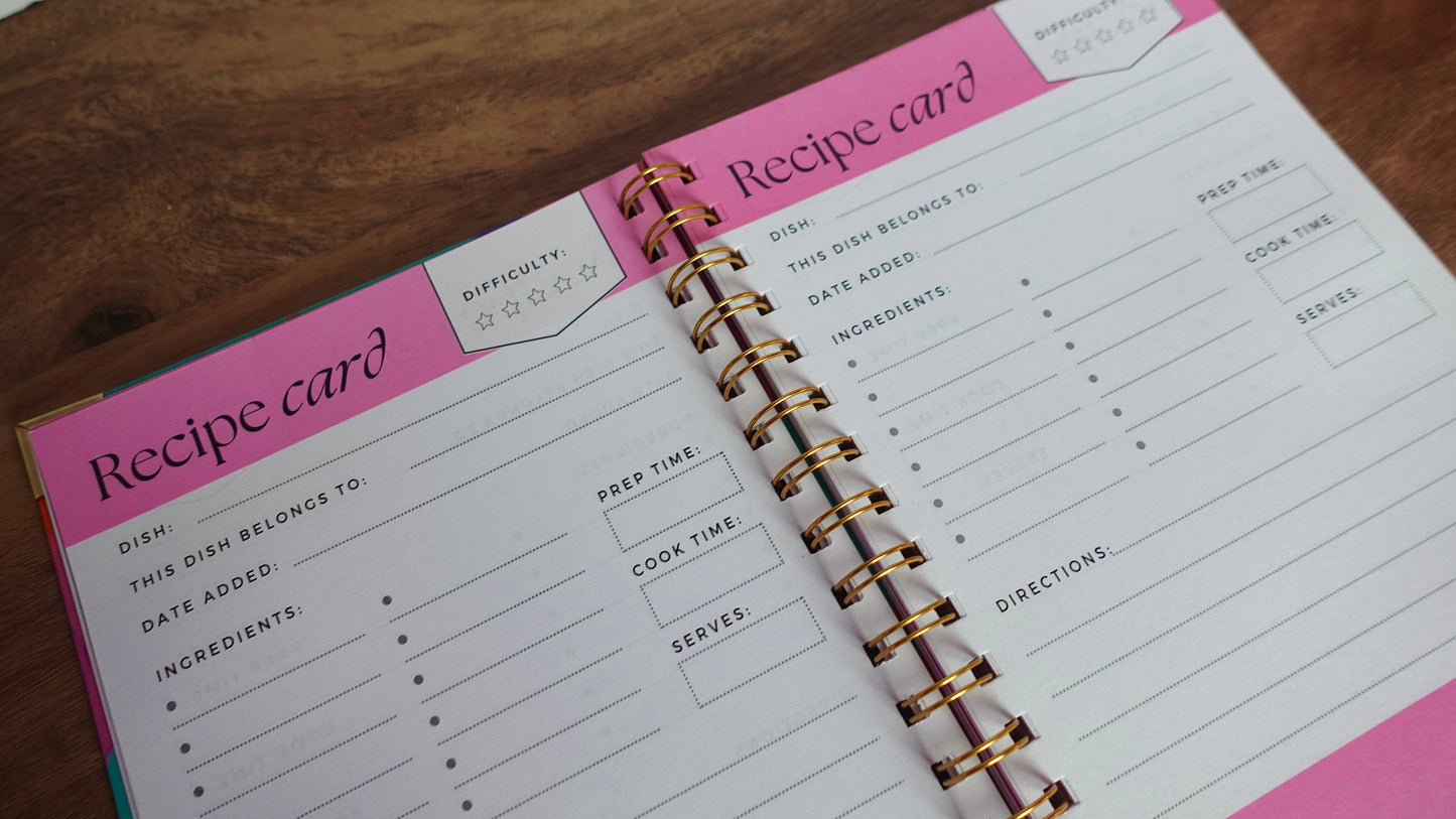Recipe Book Keepsake - Vibrant Colorway