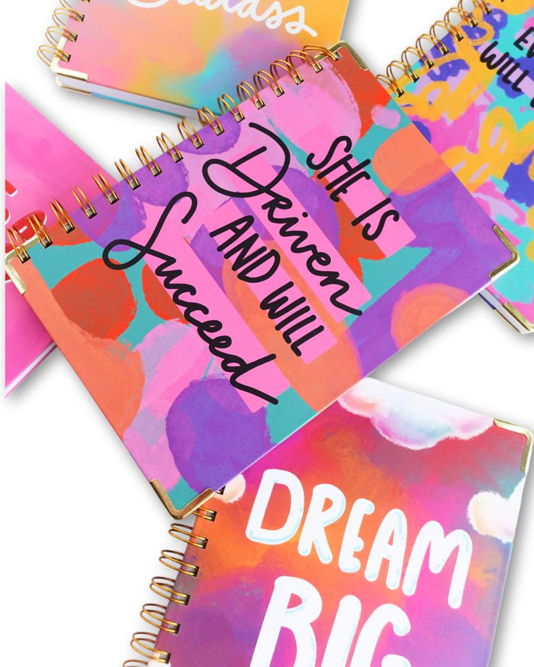 She is Driven and Will Succeed Hardcover Spiral Journal
