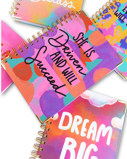 She is Driven and Will Succeed Hardcover Spiral Journal