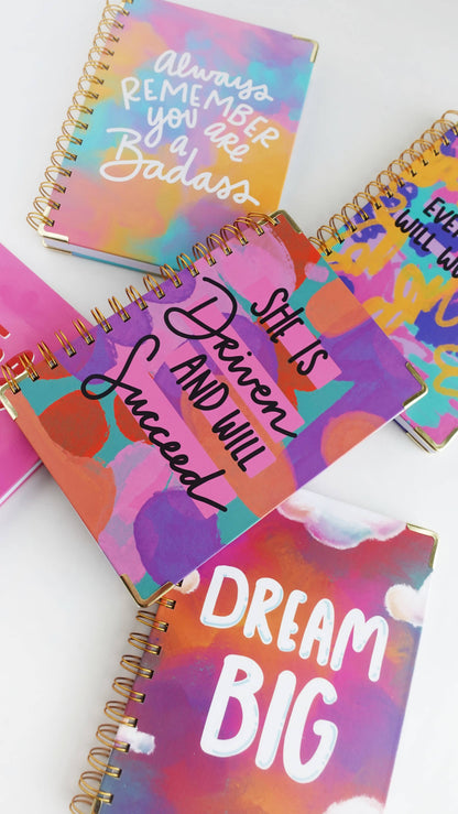 She is Driven and Will Succeed Hardcover Spiral Journal