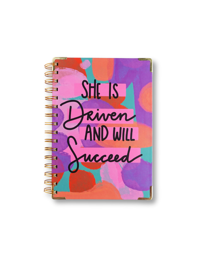 She is Driven and Will Succeed Hardcover Spiral Journal