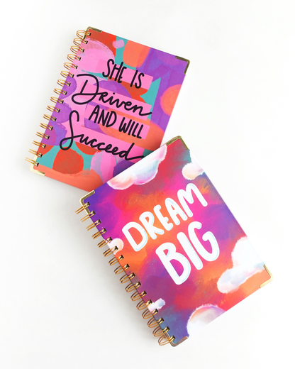 She is Driven and Will Succeed Hardcover Spiral Journal